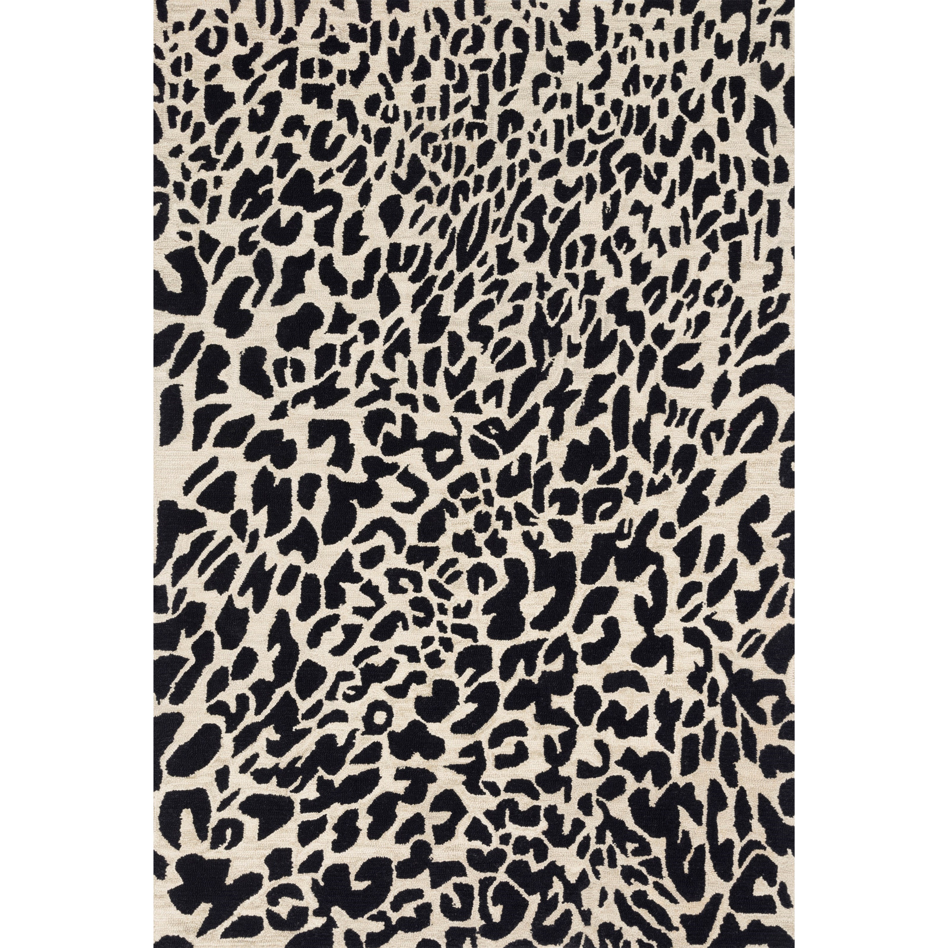 1'6" x 1'6"  Black / Ivory Rug