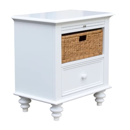 1-Drawer Basket Nightstand