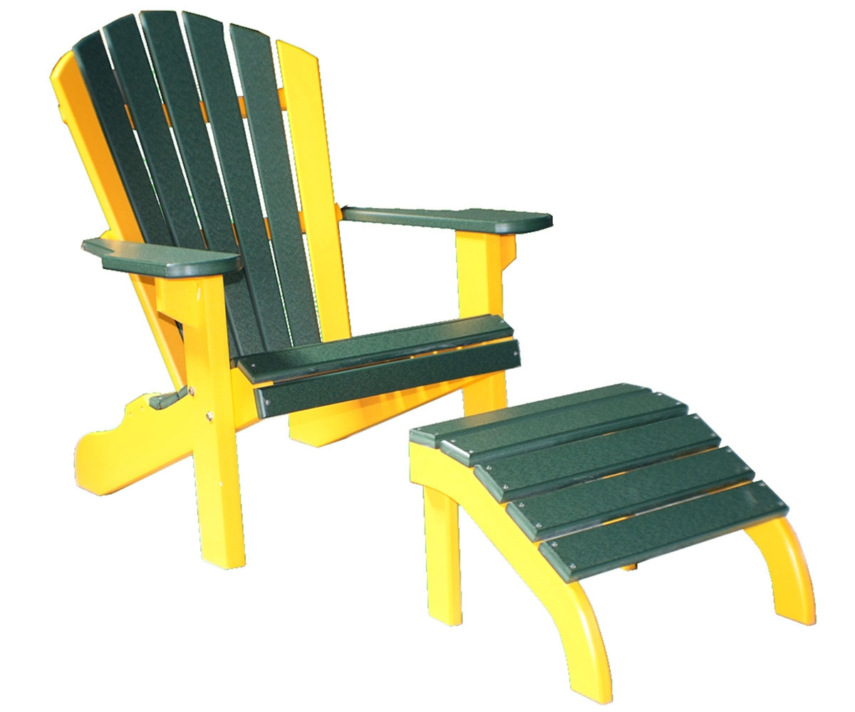 Classic Adirondack Beach Chair &amp; Ottoman Set