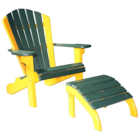 Classic Adirondack Beach Chair & Ottoman Set