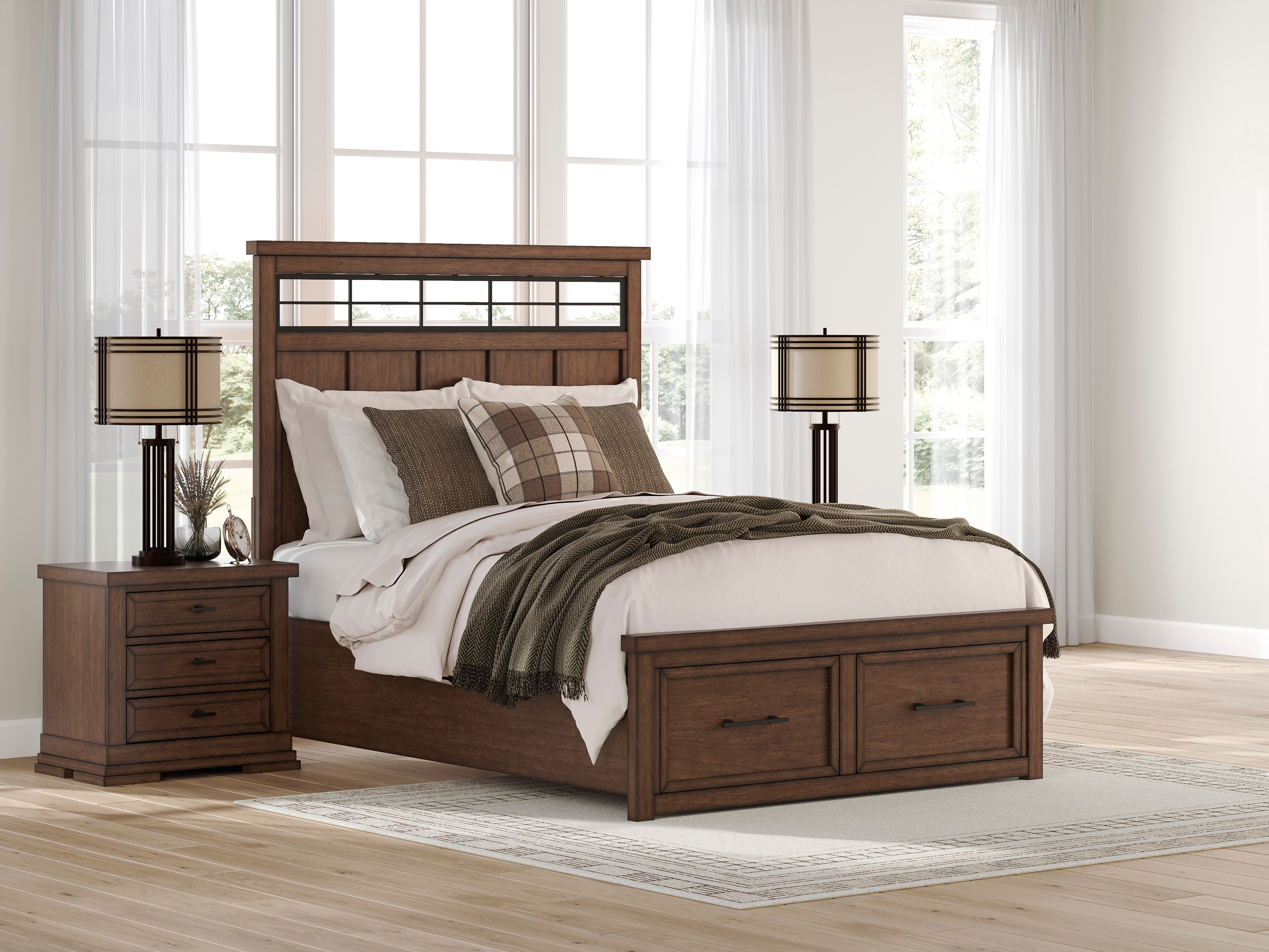 Queen Panel Storage Bed