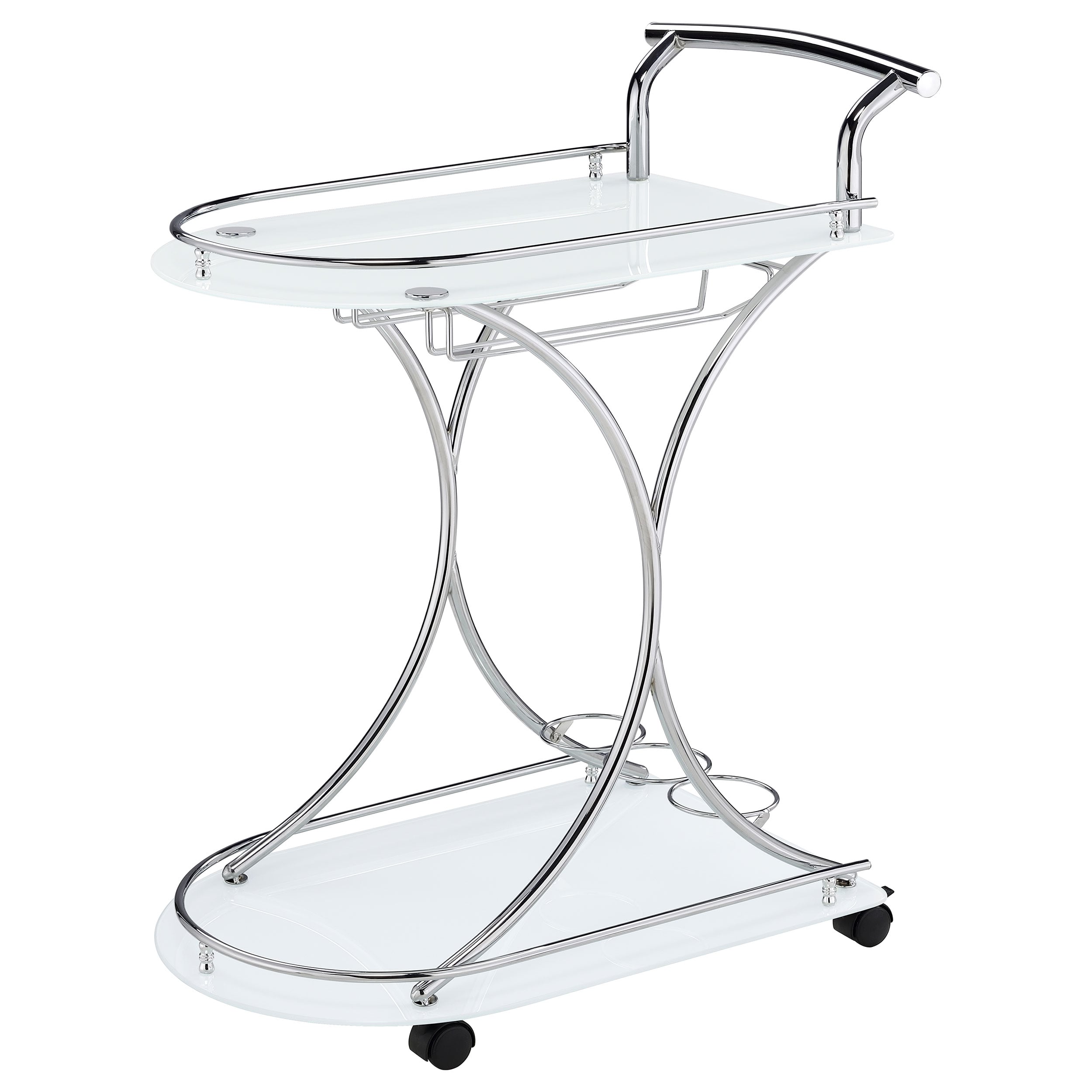 Elfman 2-tier Glass Shelf Bar Cart and