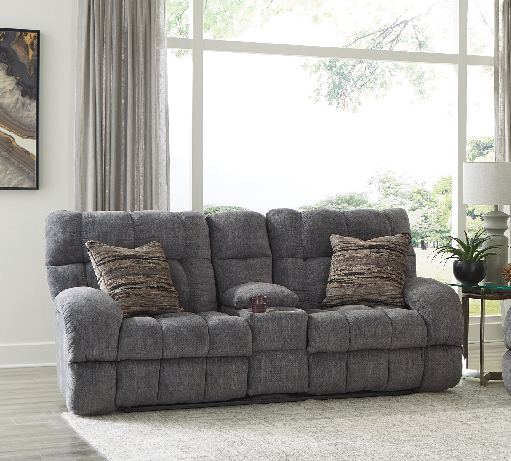 Catnapper Ashland Lay Flat Manual Reclining Console Loveseat