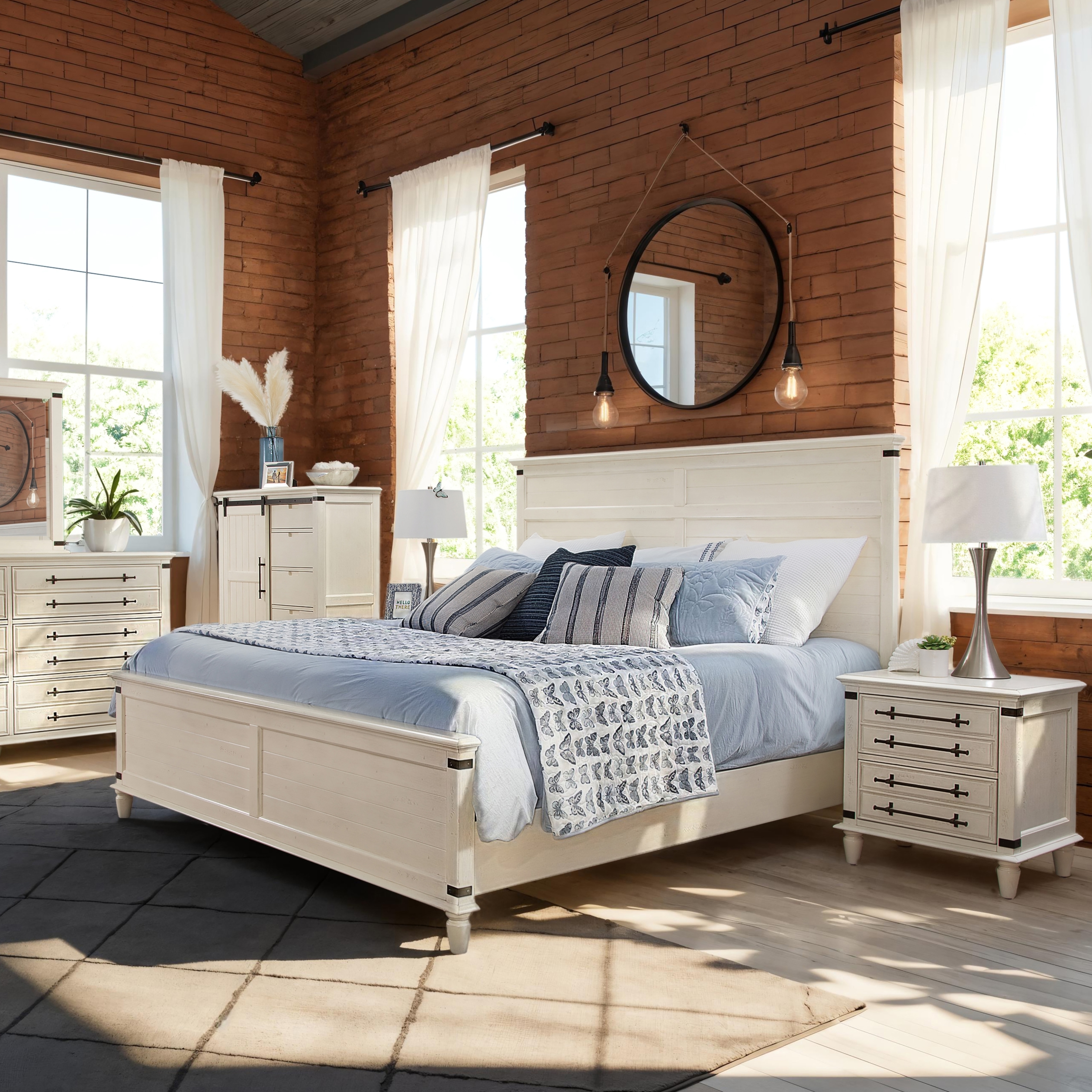 Rustic King Scalloped Bed