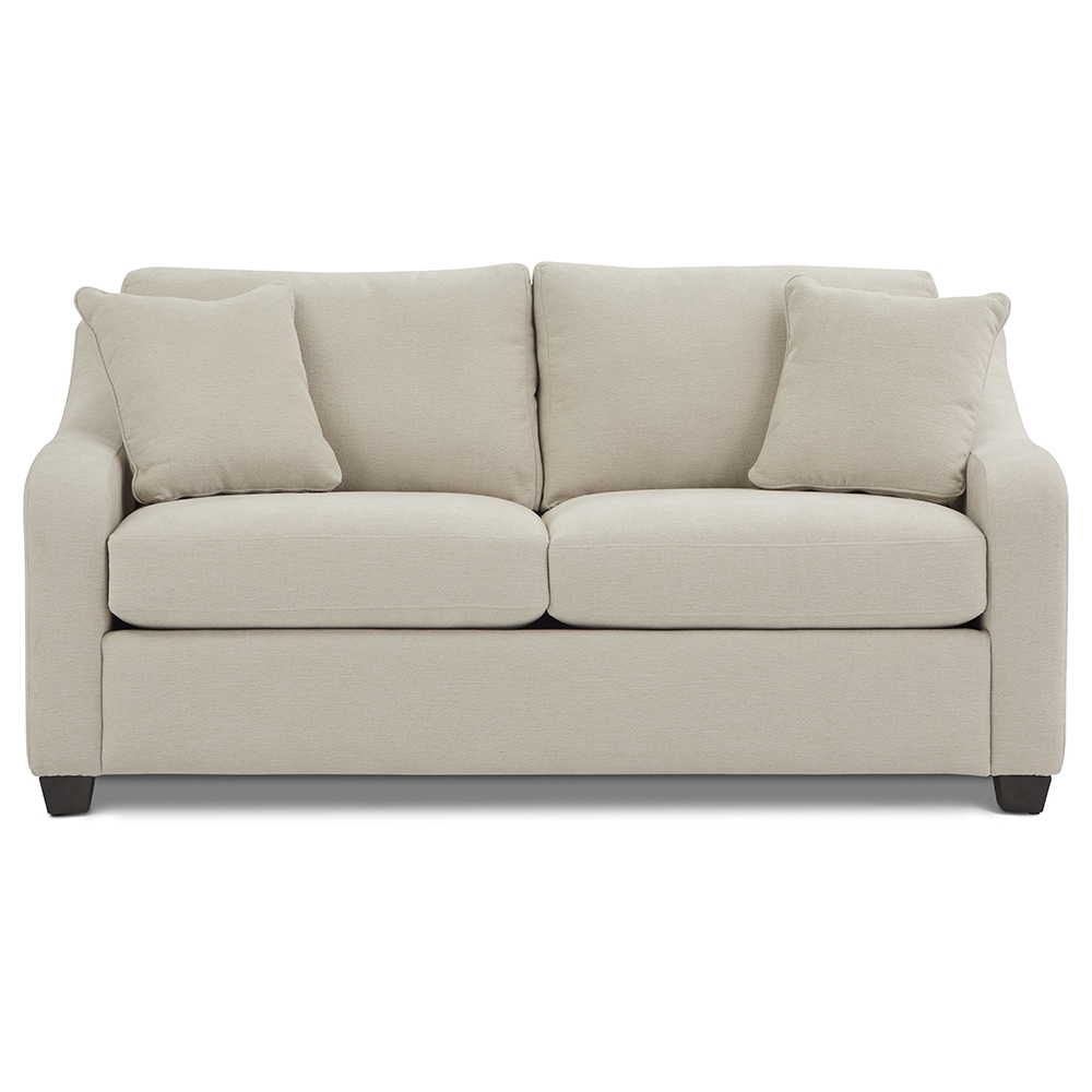 Slope-Arm Apartment Sofa w/Throw Pillows