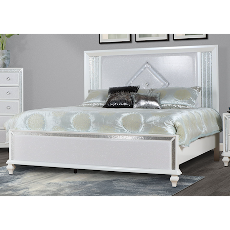 Contemporary King Bed With LED Lighting
