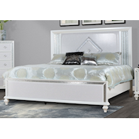 Contemporary California King Bed with LED Lighting