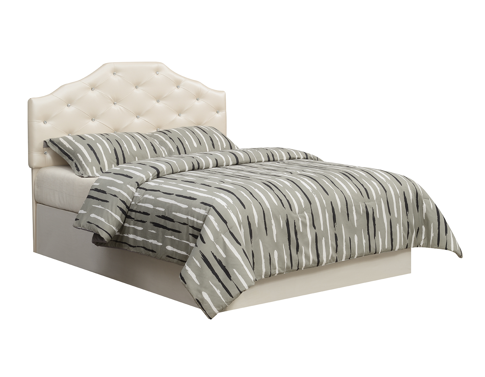 Steve Silver Dawson Queen Headboard, Silver Faux Leather