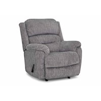 Casual Rocker Recliner with Pillow Armrests