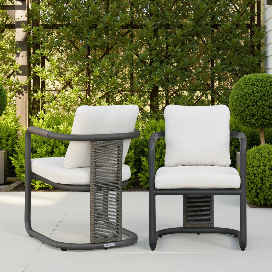 Outdoor Cushioned Dining Arm Chair