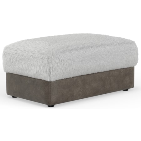 Faux Fur Rectangular Ottoman