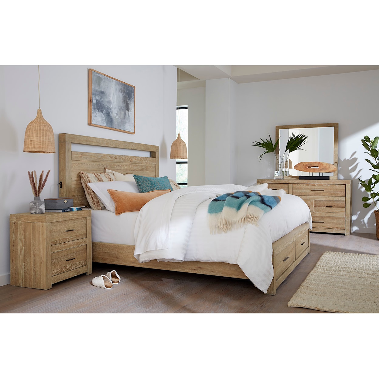 Aspenhome Modern Loft Cal. King Panel Storage Bed