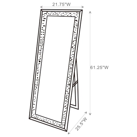 Carisi 22 x 61 Inch Crystal Standing Mirror