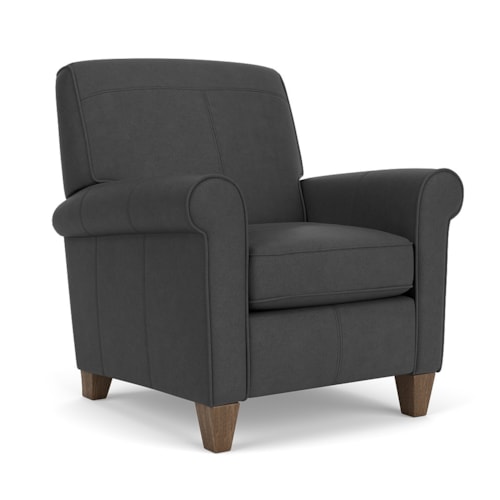 Transitional Push Back Wall Recliner with Tapered Legs