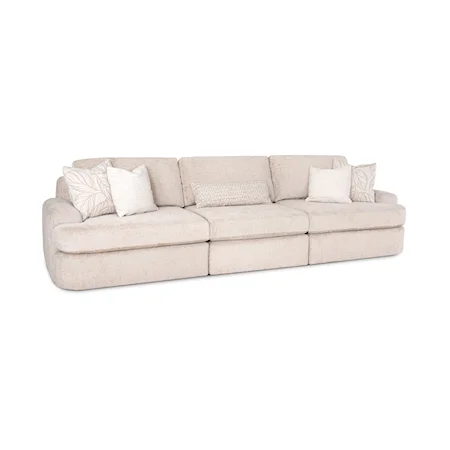 Casual Curvy Sofa with Throw Pillows