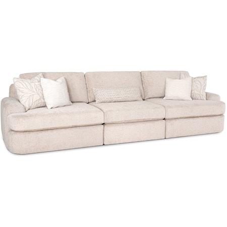 Casual Curvy Sofa with Throw Pillows