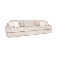 Casual Curvy Sofa with Throw Pillows