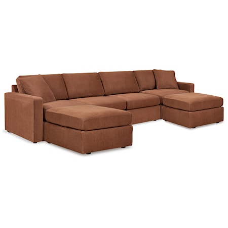 4-Piece Sectional And 2 Ottomans