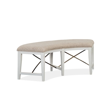 Curved Bench with Upholstered Seat