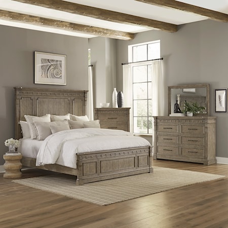 Transitional King Four-Piece Bedroom Set