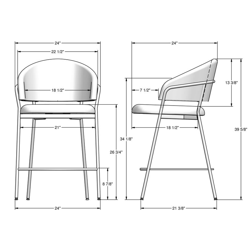 Upholstered Counter Height Bar Stool