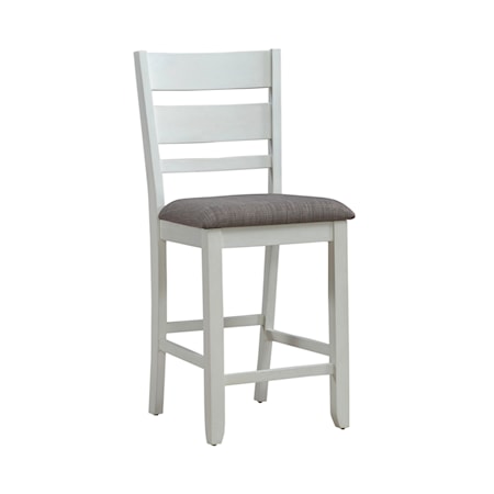 Slat Back Upholstered Counter Chair