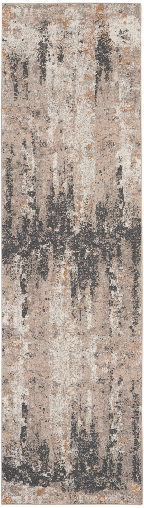 2'2" x 7'6" Cream Grey Runner Rug