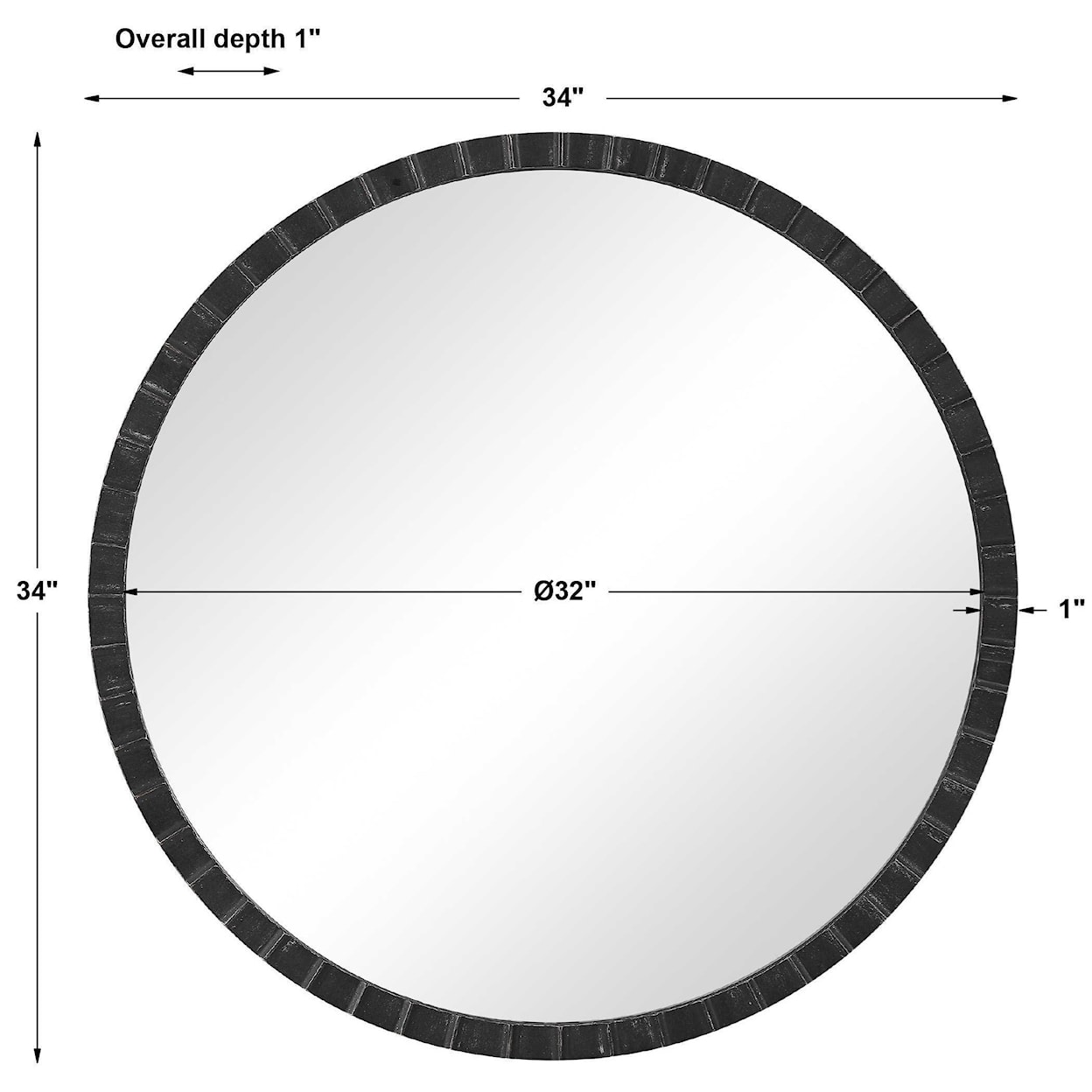 Uttermost Mirrors - Round Dandridge Round Industrial Mirror