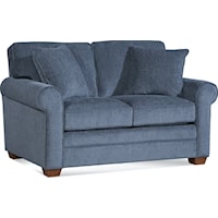 Transitional Loveseat with Rolled Armrests