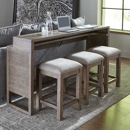Contemporary Console Table with Stools 