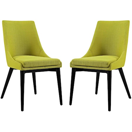 Viscount Upholstered Dining Side Chair - Black/Wheatgrass - Set of 2