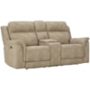 Ashley Furniture Signature Design Next-Gen DuraPella Pwr Reclining Loveseat with Adj Headrests