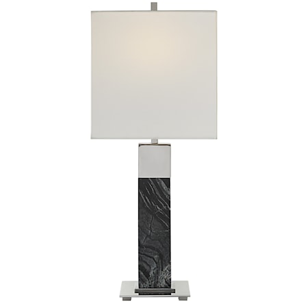 Pilaster Black Marble Table Lamp