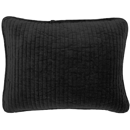 STONEWASHED BLACK PILLOW 12" X 16"