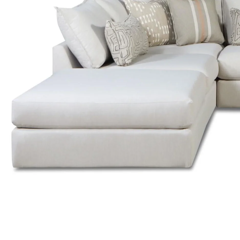Fusion Furniture 7000 CHARLOTTE PARCHMENT 700403 CHARLOTTE PARCHMENT Contemporary Ottoman