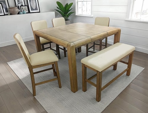 Transitional Rectangular Counter Height Table with Leaf
