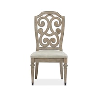 Transitional Dining Side Chair with Upholstered Seat