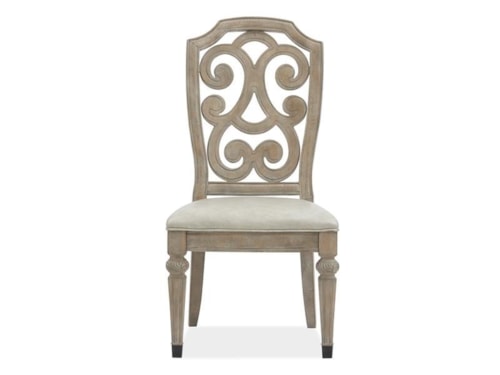 Transitional Dining Side Chair with Upholstered Seat