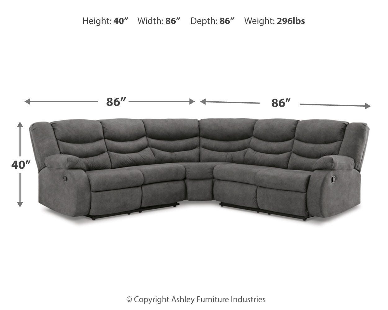 Signature Design by Ashley Partymate Reclining Sectional