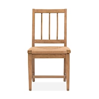 Farmhouse Dining Side Chair with Woven Paper Cord Seat