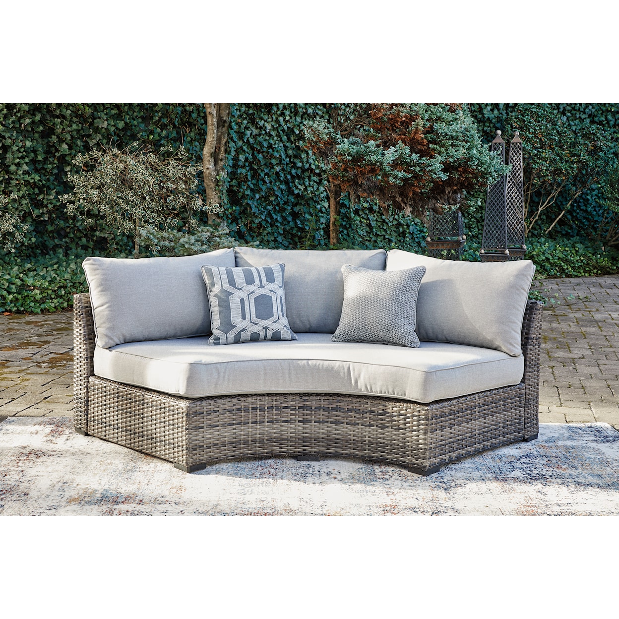 Ashley Signature Design Harbor Court Curved Loveseat with Cushion