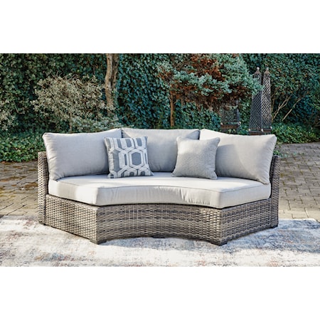 Curved Loveseat with Cushion