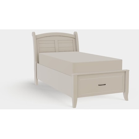 Twins XL Arched Panel Bed with Footboard Storage