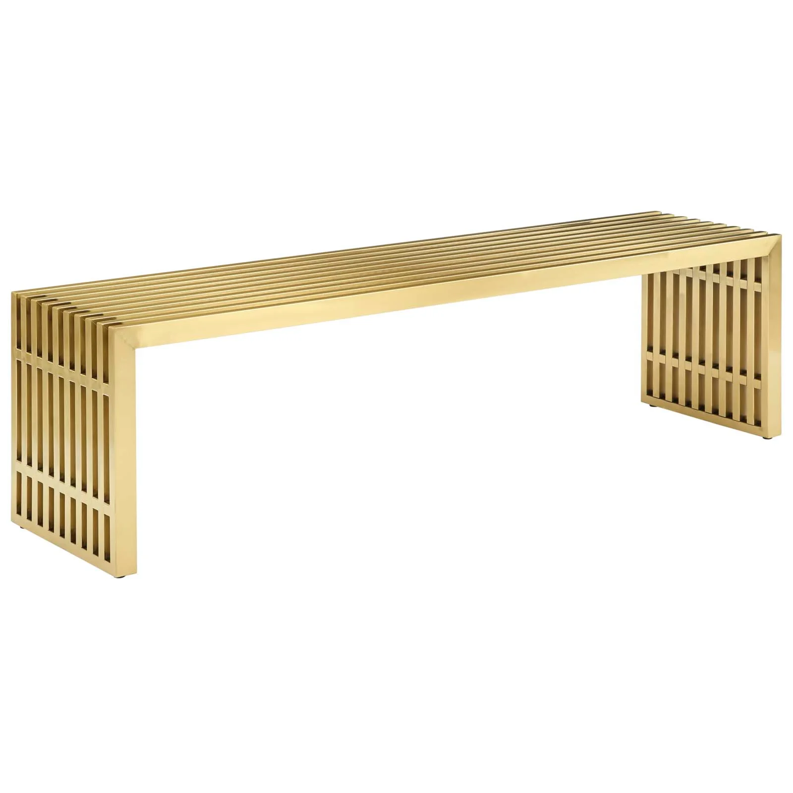 Modway EEI-3036-GLD Gridiron Console Table in Brushed Gold