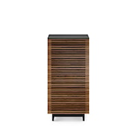 Contemporary Audio Tower with Louvered Door