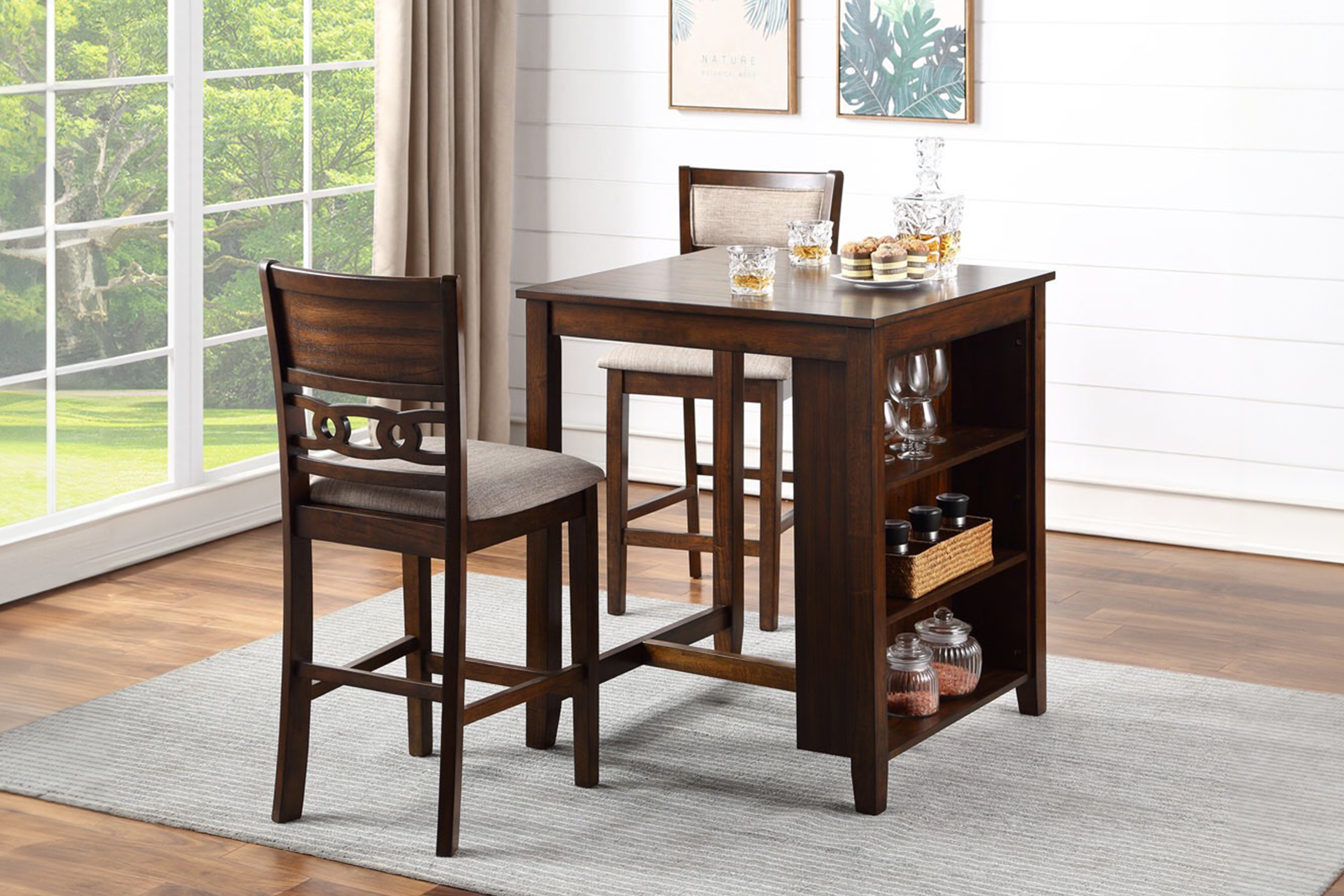3-Piece Counter Table and Chair Set