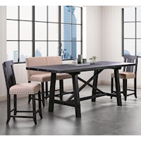 4-Piece Rectangular Counter Table Set with Bench