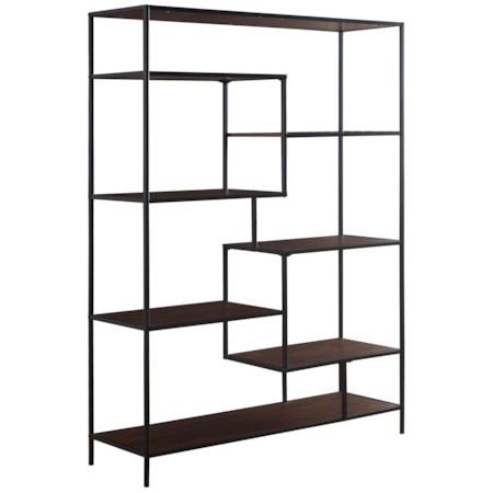 Asher 7-shelf Geometric Bookcase