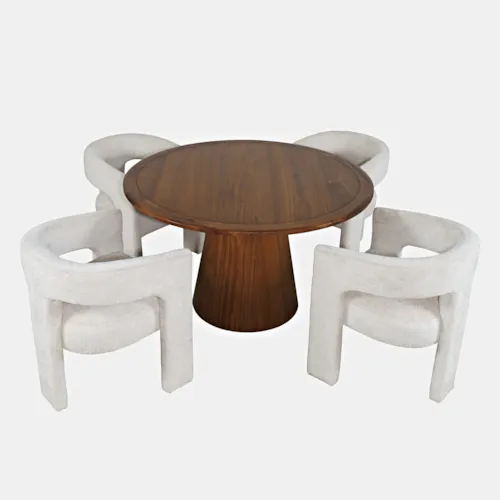 Contemporary 5-Piece Dining Set with Upholstered Seats