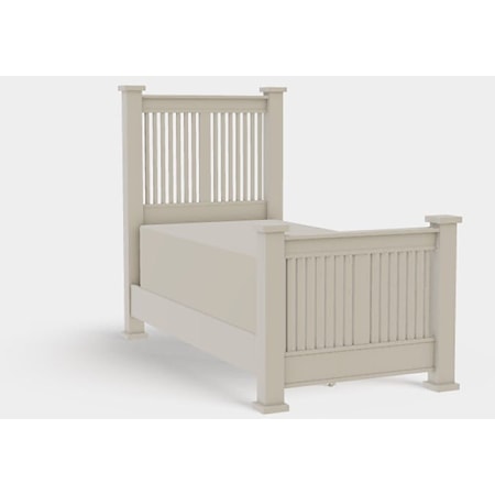 American Craftsman Twin XL Prairie Spindle Bed with High Footboard